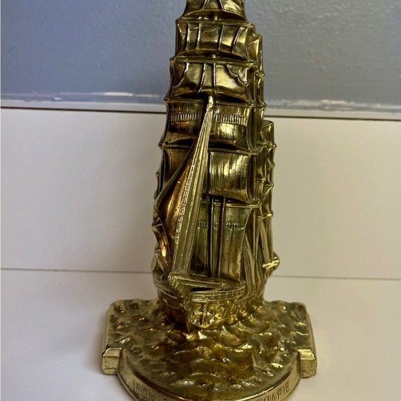 Vintage Two IRON BARQUE MACQUARIE METAL BOOKEND R&H Green Of London Built In - Picture 4 of 6